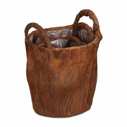 3x Flower Pots made of Coconut Leaves