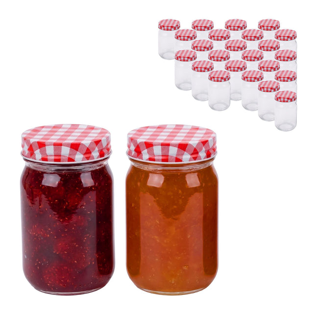 400 ml stiklinių uogienės stiklainių rinkinys - atsukami sandarūs dangteliai