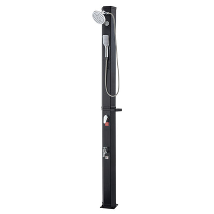 40L Solar Heated Outdoor Shower, 205cm, Handheld, Foot Rinse