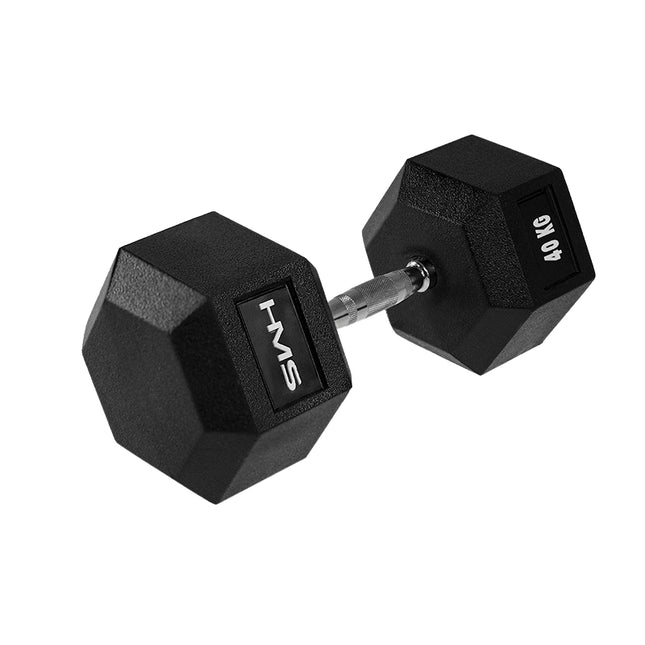 40 kg šešiakampis hantelis - patvarus, neslystantis rankena