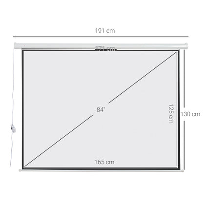 Electric projector screen 4:3, 171x130 cm with remote control