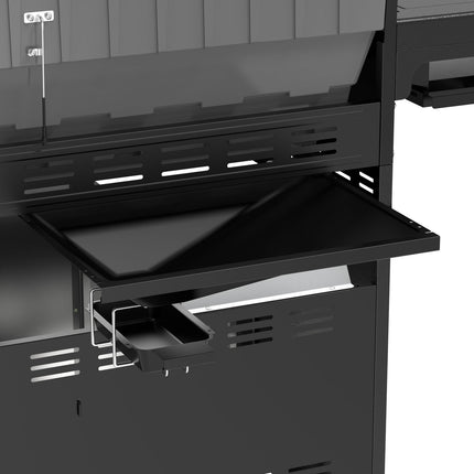 4-Burner Gas Grill with Infrared Side Burner, Thermostat Control