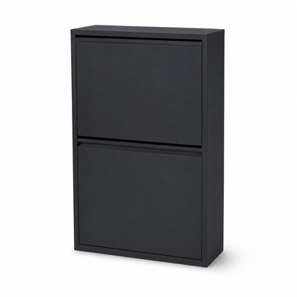 4 skyrių šiukšliadėžė, 4 x 18 l, juodo plieno