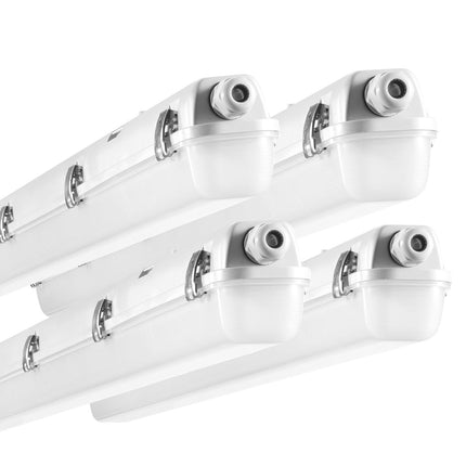 4FT LED Vapor Tight Light, 40-60W, 5000K, IP65, 4-Pack