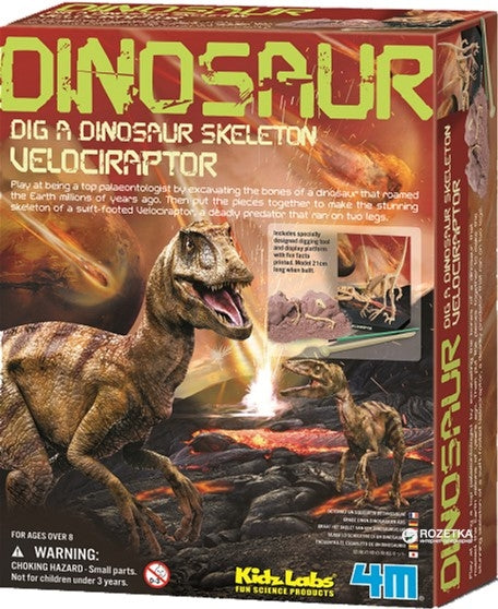 4M Kidzlabs Craft Kit Velociraptor skeletas