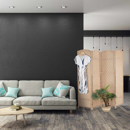 4 panelių sulankstoma širma natūralios spalvos