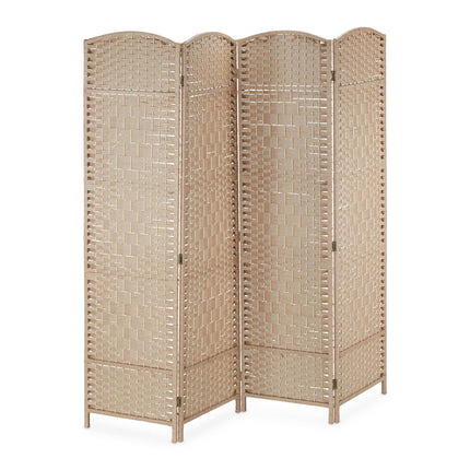 4 panelių sulankstoma širma natūralios spalvos