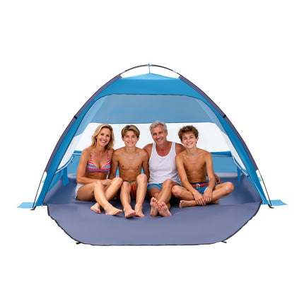 4-Person Beach Tent Sun Shelter, UPF 50+, Carry Bag