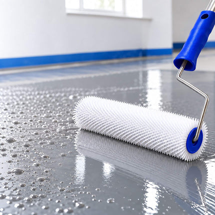 4-Piece Epoxy Floor Coating Set with Spiked Roller, Paint Roller, Spiked Shoes