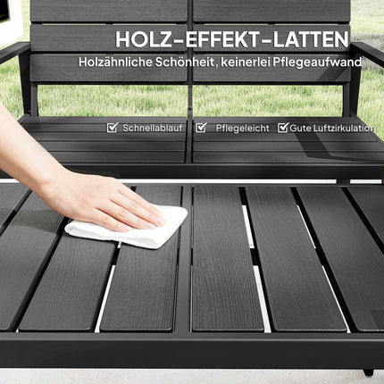 4 dalių atsparus oro sąlygoms HDPE terasos baldų komplektas