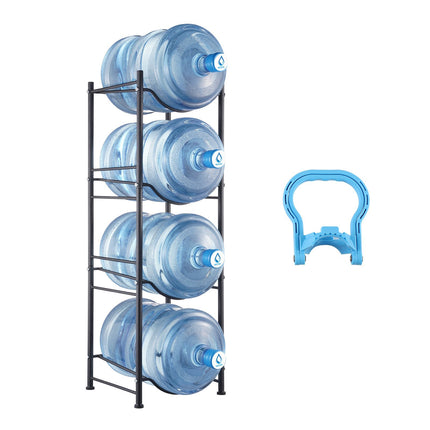 4-Tier 5 Gallon Water Jug Holder Rack, Holds 4 Bottles