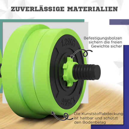 Adjustable 20 kg Dumbbell Set – 4-in-1 Home Gym Equipment