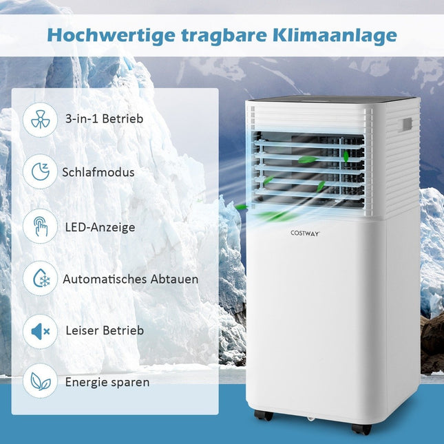 4 viename mobilus oro kondicionierius, 9000 BTU, vėsinantis, vėdinantis ir sausinantis oro kondicionierius su juodu dangčiu, 16 -32