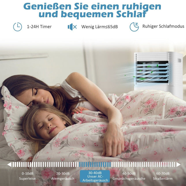 4 viename mobilus oro kondicionierius, 9000 BTU, vėsinantis, vėdinantis ir sausinantis oro kondicionierius su juodu dangčiu, 16 -32