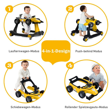 4 in 1 baby walker folding baby walker yellow
