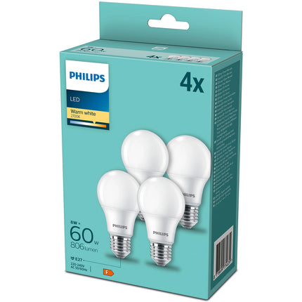 4-pack LED E27 Normal Frost 60W 806lm