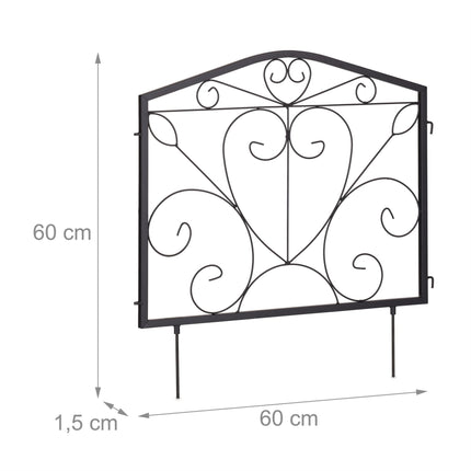 4-part flower bed fence in metal