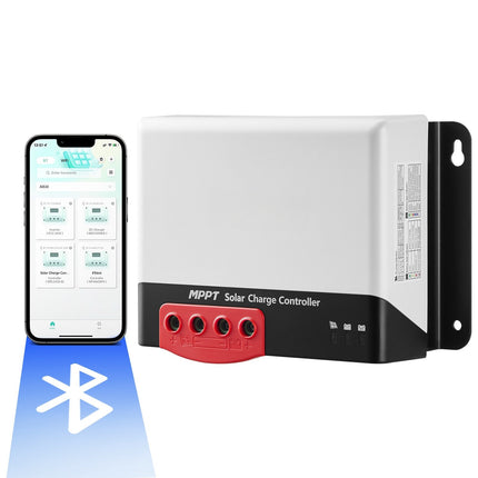 50A MPPT Solar Charge Controller, 12V/24V Auto, Bluetooth