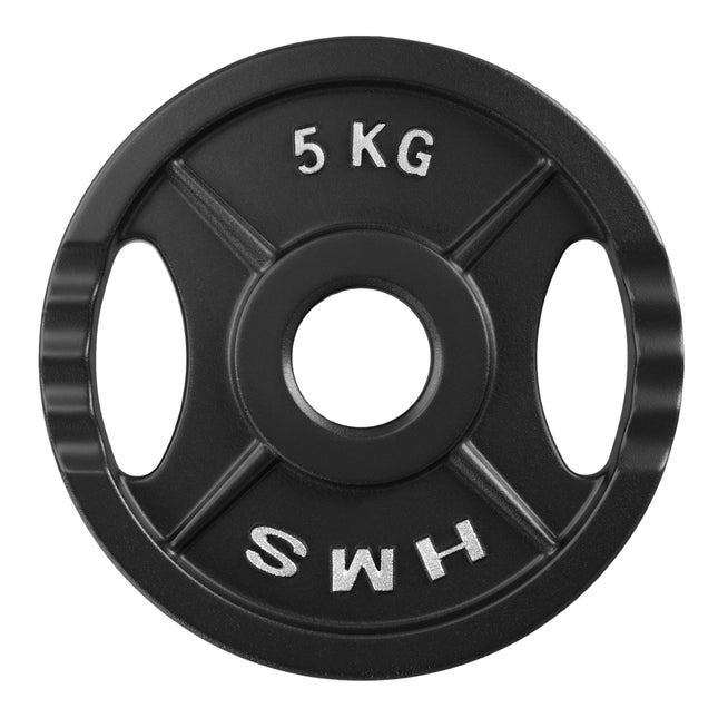 5 kg juodas olimpinis svorio diskas, ketaus