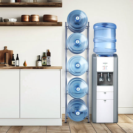 5-Tier Water Jug Holder Rack, 5 Gallon, Holds 5 Bottles