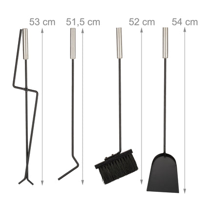 5 dalių židinio komplektas juodame kibire
