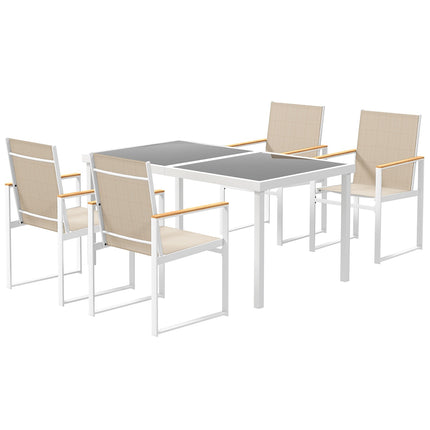 5 dalių sėdimoji grupė. Valgomojo grupė 4 asmenims, nuimamas valgomojo stalas su 4 kėdėmis, valgomojo grupė, virtuvės stalo komplektas su plieniniu rėmu, balkono baldai, sodo baldai terasai, balkonas, įvairiaspalvis