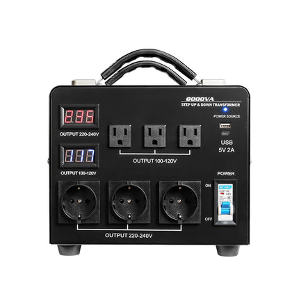 6000VA Step Up Down Voltage Converter, US EU Outlets
