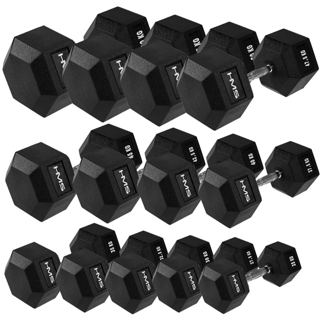 60 kg šešiakampis hantelis - patvarus, ergonomiškas dizainas