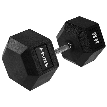 60 kg šešiakampis hantelis - patvarus, ergonomiškas dizainas