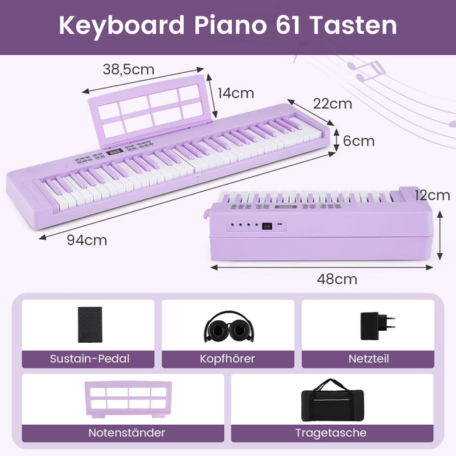 61 klavišo sulankstoma elektroninė klaviatūra su MIDI ir skaidymu