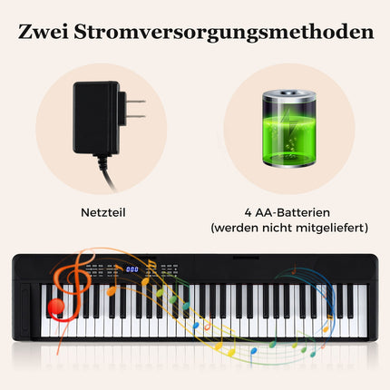 61 klavišo sulankstomas elektroninis pianinas su MIDI ir skaidymu
