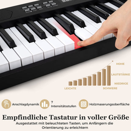 61 klavišo sulankstomas elektroninis pianinas su MIDI ir skaidymu