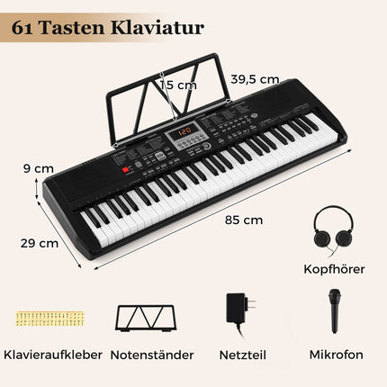 61 klavišo nešiojamas klaviatūros instrumentas su 200 ritmų ir tonų