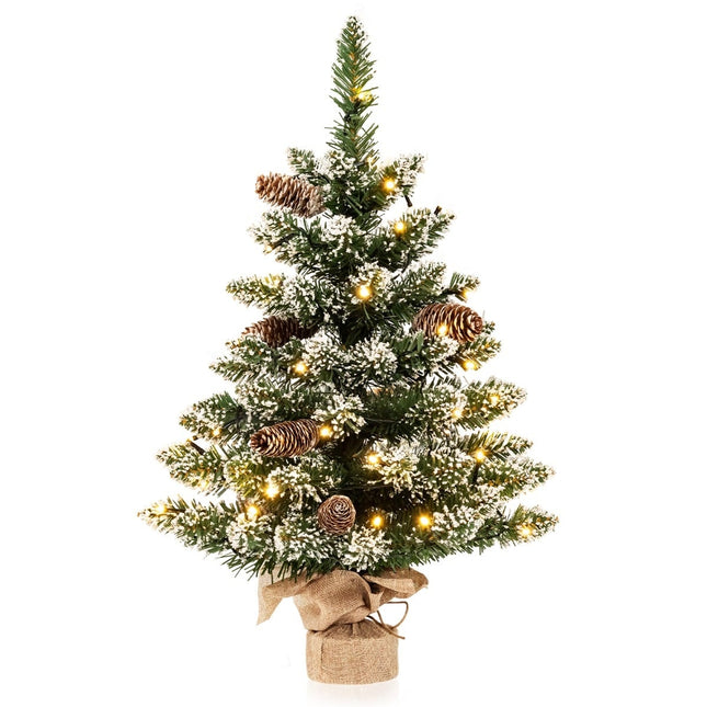 64 cm sniegu padengta mini Kalėdų eglutė su LED lemputėmis