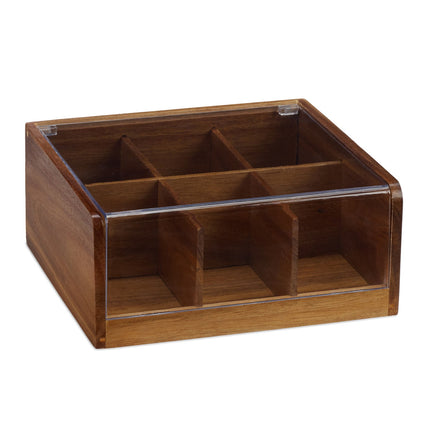 6-Compartment Wooden Tea Box