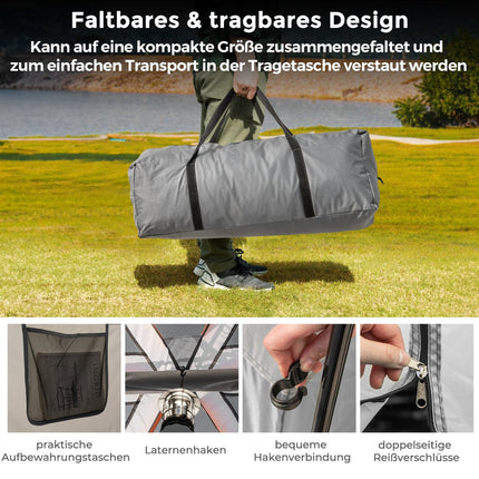 6 asmenų kempingo palapinė su pertvara ir lietaus apsauga