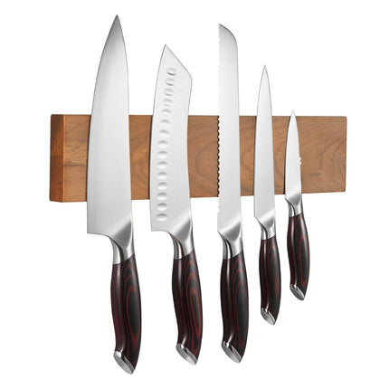 6-Piece Kitchen Knife Set – Damascus Steel, Magnetic Holder