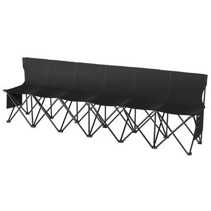 6-Seat Folding Soccer Bench With Backrest, Carry Bag
