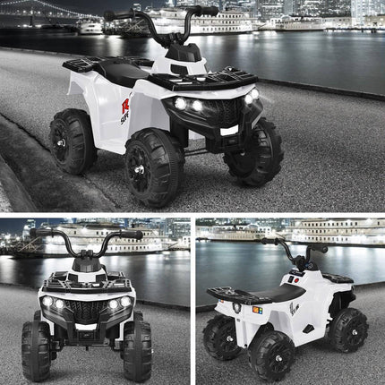 6V vaikiškas automobilis su muzika, MP3, USB, berniukams ir mergaitėms, 41 x 68,5 x 49,5 cm, baltas