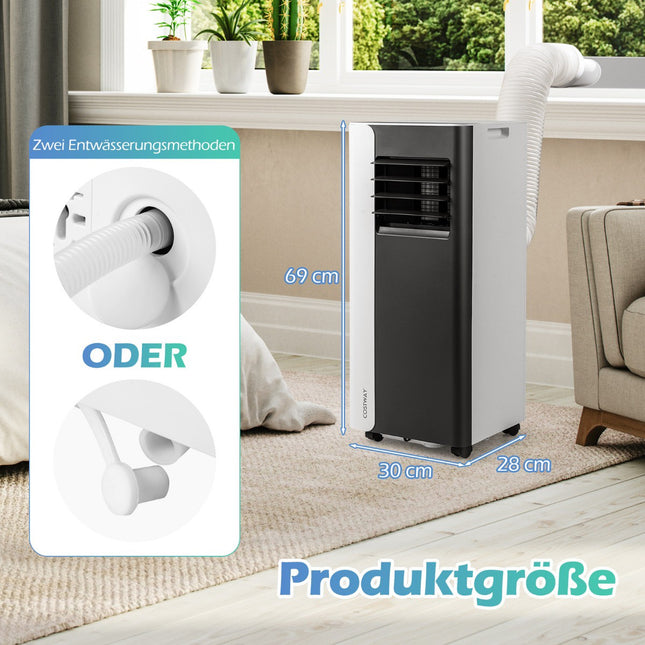 7000 BTU nešiojamasis oro kondicionierius, 3 viename, 28 m² veikimo nuotolis