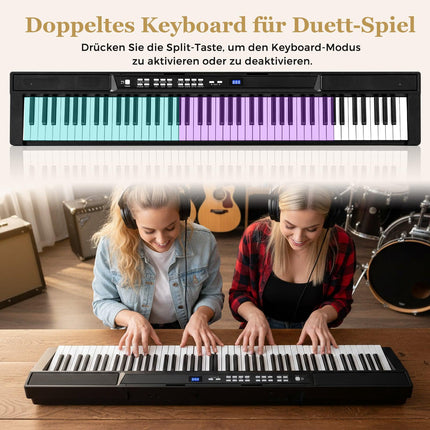 88 klavišų skaitmeninis pianinas su reguliuojamu stovu ir suoliuku