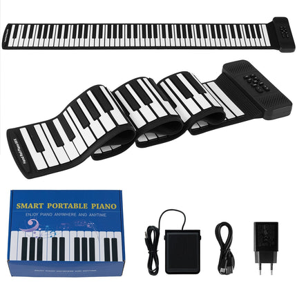 88 klavišų susukamas nešiojamas pianinas su 128 ritmais ir MIDI