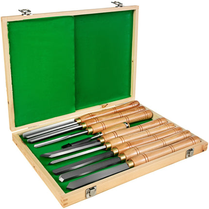 8-Piece HSS Woodturning Chisel Set, Case Included