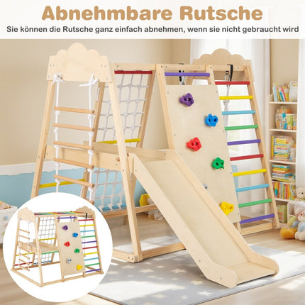 8 viename Montessori laipiojimo rinkinys su čiuožykla ir sūpynėmis