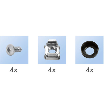 8-way branch socket with switch for 19" rack U1 Black