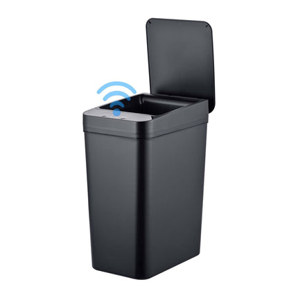9 litrų juodas plastikinis virtuvės šiukšliadėžė su jutikliu