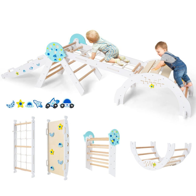 9 viename Montessori laipiojimo rinkinys su čiuožykla ir rampa