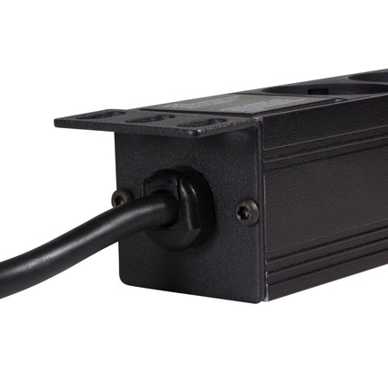 9-way branch socket for 19" rack U1 Black