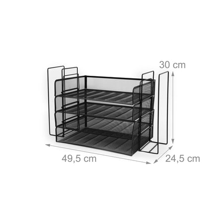 A4 formato dokumentų dėklas-organizatorius, metalinis tinklelis, 4 skyriai