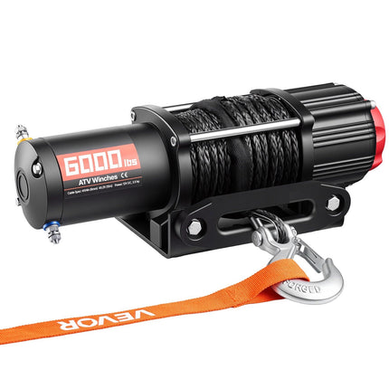 ATV/UTV Electric Winch 12V, 6000 lb Synthetic Rope